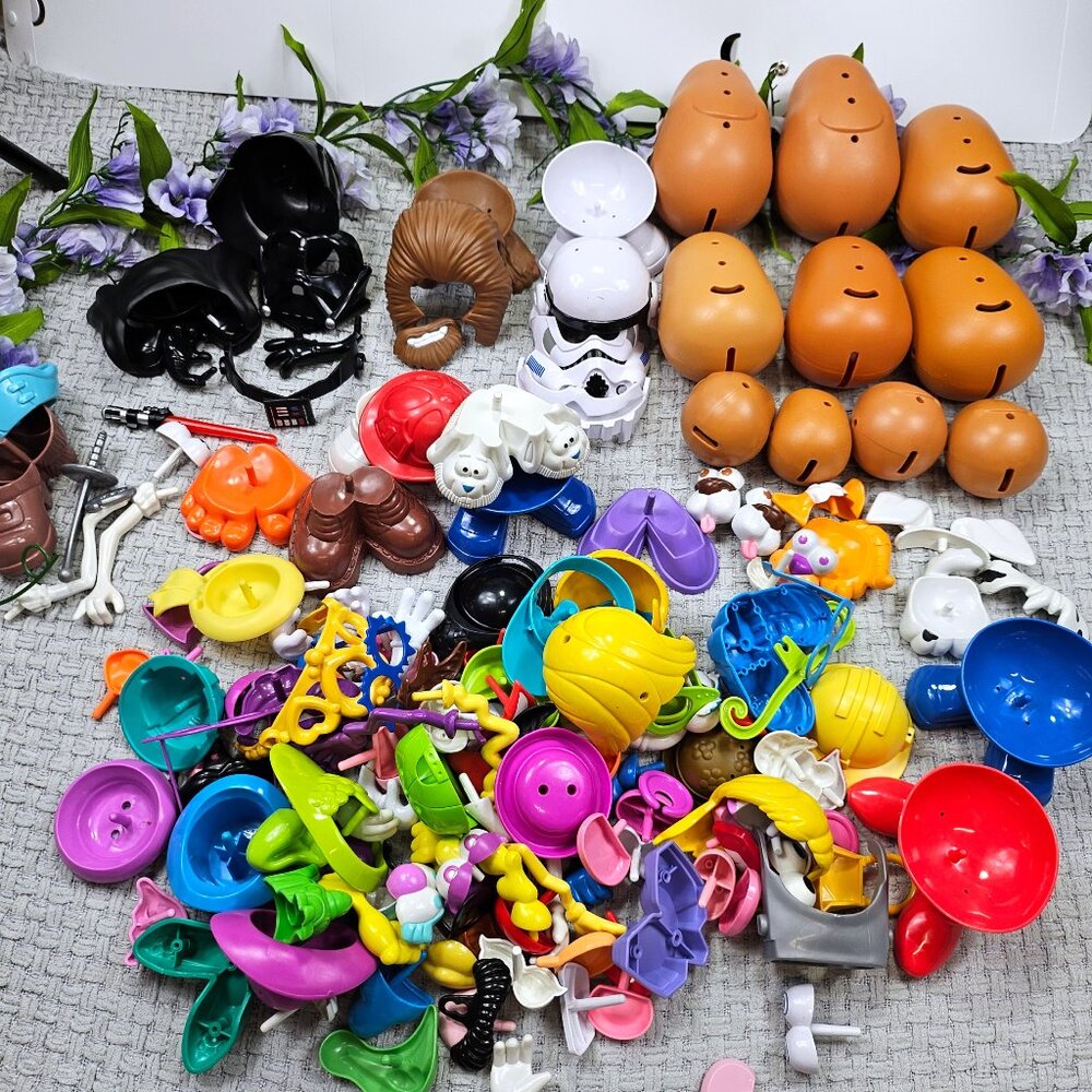 Huge Lot Potato Head Parts Incl Star Wars Darth Tater Trooper Wookie Mr. Mrs.